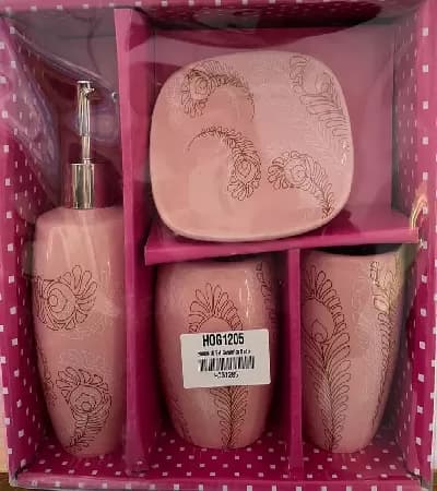 SET DE BAÑO ROSADO